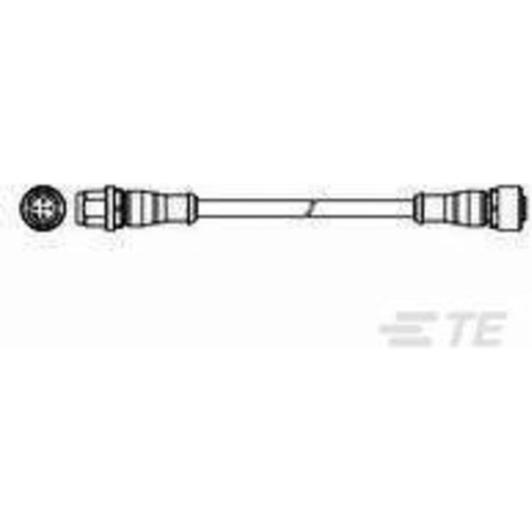 TE Connectivity 1-2273114-4 Sensor/actuator aansluitkabel M12 Aantal polen: 5 Stekker, recht, Bus, recht 1.50 m 1 stuk(