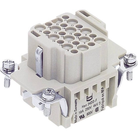 Harting 09 16 024 3101 Businzetstuk Han® DD 24 + PE Crimpen 1 stuk(s)