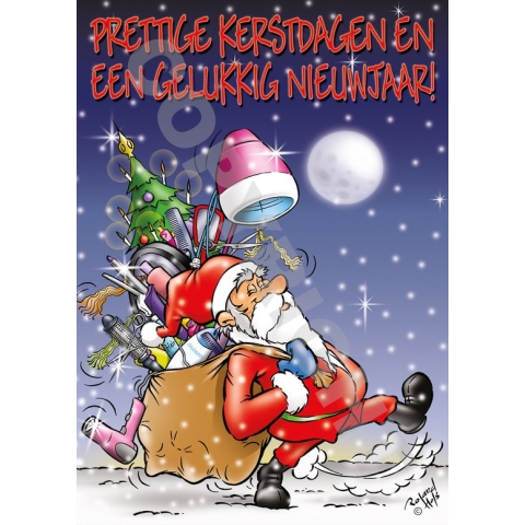 KERSTKAART Kapper - ansichtkaart - 250 stuks - Kerstzak