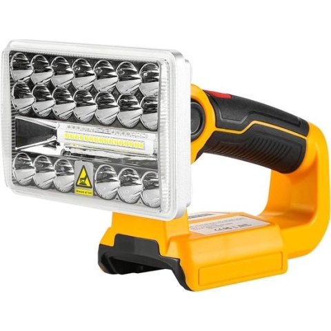 Krylanso® - LED Lamp voor DeWalt gereedschapsaccu's 14.4V-18V-20V - USB-interface: 5V 2.1A - Verstelbare Lampkop - Compact en Hanteerbaar - 18 Watt - 2000 Lumen (geleverd zonder accu en lader)