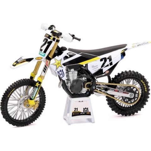 NewRay - Jason Anderson Rockstar Energy Husqvarna FC450 - Replica Miniatuur Crossmotor - 1/12 Schaalmodel - 58233