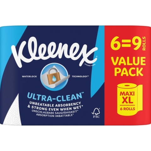 Kleenex keukenpapier - Keukenrol Ultra Clean - 6 Maxi XL rollen - Voordeelverpakking