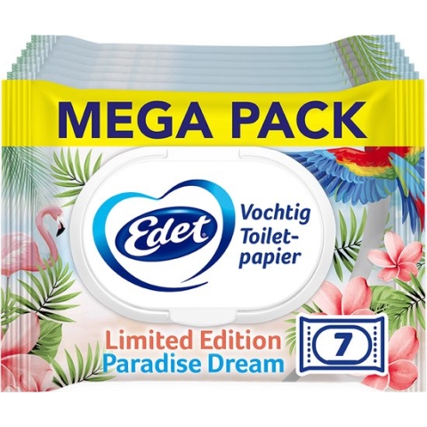 Edet Paradise Dream vochtig wc papier - 7 stuks - Limited Edition