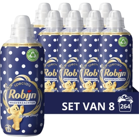 Robijn Stip en Streep wasverzachter - 8 x 33 wasbeurten - Voordeelverpakking