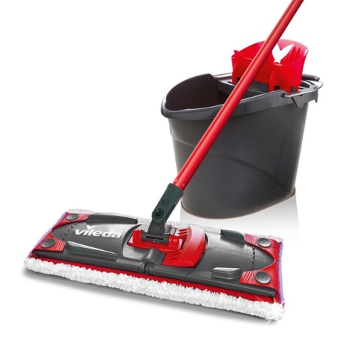 Vileda UltraMax Sensitive - Complete set - Vlakke microvezelmop + emmer met pers - Voor parket en delicate oppervlakken