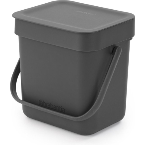 Brabantia Sort & Go Aanrecht Afvalbakje - 3 l - Dark Grey