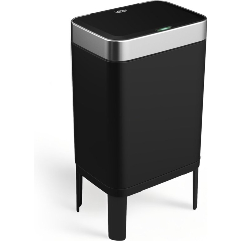 Loftey Sensor Prullenbak 60 Liter – Touch Free Afvalbak - Afvalemmer - Afvalscheiding 2x30L - Keuken - Boven sensor - Zwart/RVS