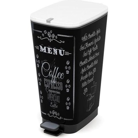 Kis Chic Bin Coffee Menu Prullenbak - 50 l - zwart
