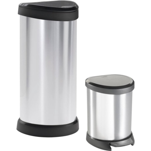 Curver Decobin Push Prullenbak - 40L - Metallic - Recycled Kunststof