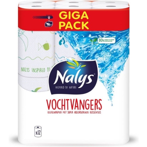 Nalys - Keukenpapier Vochtvangers - 12 rollen