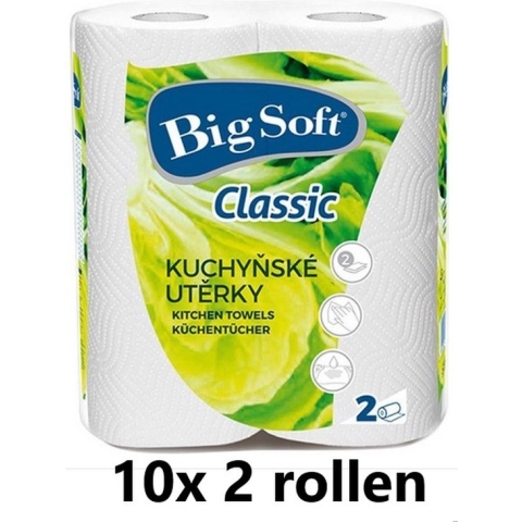 Big Soft Keukenpapier Keukenrol 2-laags - Multipak 20 rollen