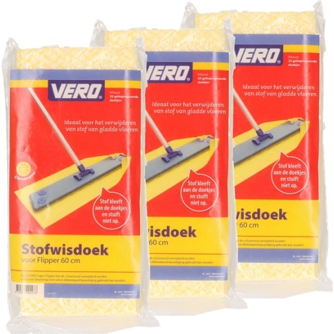 75x Stofdoeken met citroengeur voor stofwisser 60 cm - VloerFlipper60 - Huishouden - Schoonmaken - Stofwissers/vloerwissers stofdoekjes
