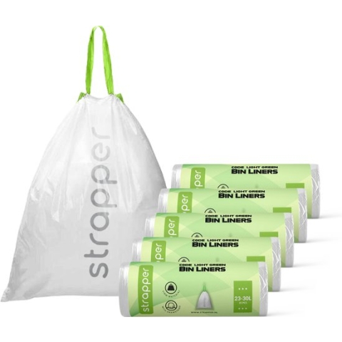 Strapper 125 Afvalzakken Lichtgroen - Geschikt voor Brabantia met Code G en simplehuman Code D - 23-30 liter