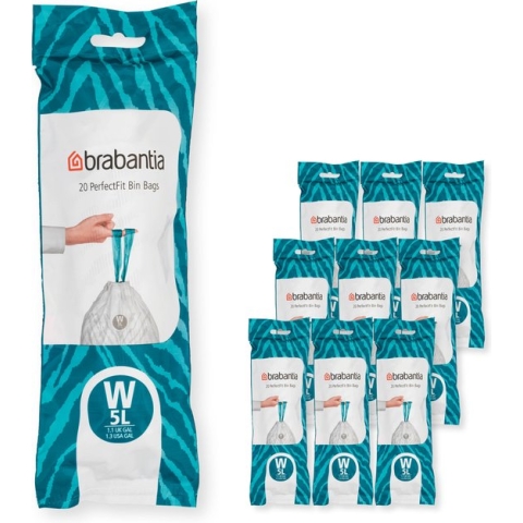 Brabantia PerfectFit Vuilniszakken - 5 l - Code W - 10 rollen x 20 stuks