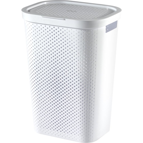 Curver Infinity Recycled Dots Wasmand met deksel - 60L - Wit