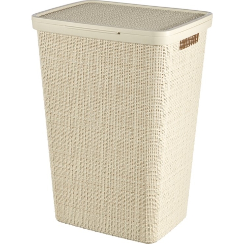 Curver Jute Wasmand met deksel - 58L - Gebroken wit