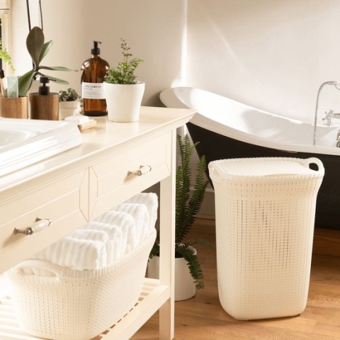 Curver Knit Wasmand - 40L - Oasis White