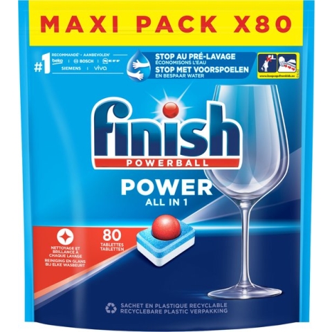 Finish Power All in One Regular Vaatwastabletten - 80 Stuks