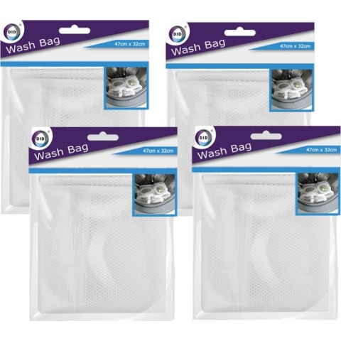 4x stuks waszakken voor delicaat wasgoed wit - 47 x 32 cm