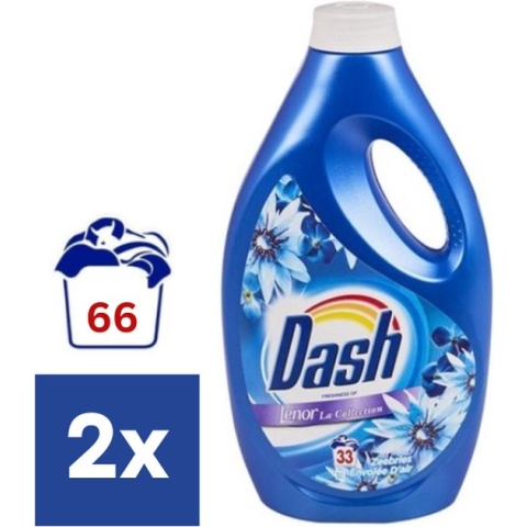 Dash Zeebries Vloeibaar wasmiddel - 2 x 1.85 l (66 wasbeurten)