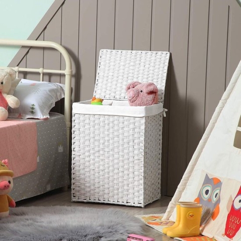 Nancy's Wasmand - Wassorteerder - Handgevlochten - 110L Wit