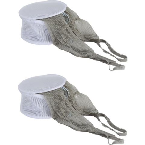 MSV Waszak voor delicaat wasgoed - 2x - lingerie/bh waszak - wit - 16 x 12 cm