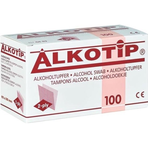 Alcoholdoekjes 90x110mm, 100 stuks