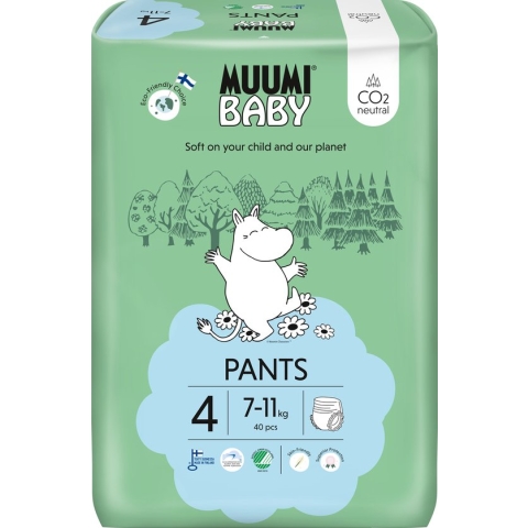 Eco Muumi Baby luierbroekjes maat 4 - 7-11 kg - 40 stuks - ecologisch