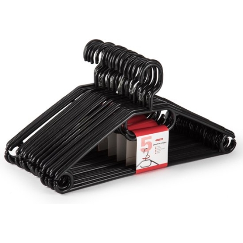 40x Plastic kledinghangers zwart - Kledingkast organiseren - Kleding opruimen - Kledinghangers