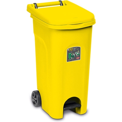 Container 'Urban' - Kliko - Wieltjes - Pedaal - 80L - Geel