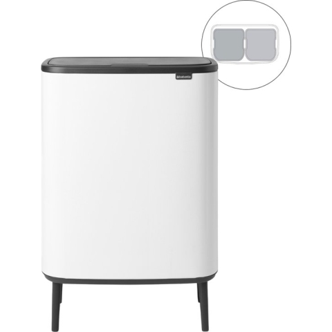 Brabantia Bo Touch Bin Hi Prullenbak - 2 x 30 l - White
