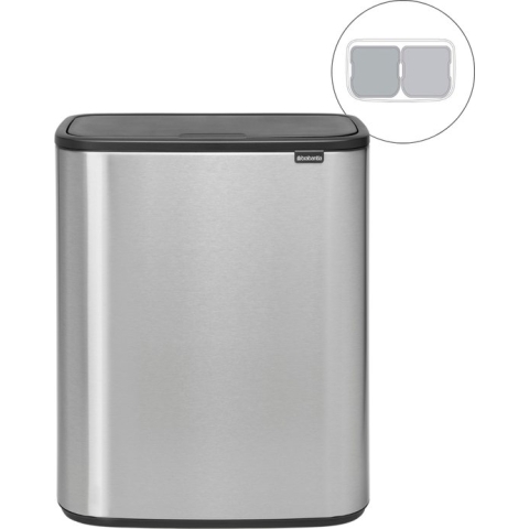 Brabantia Bo Touch Bin Prullenbak - 2 x 30 l - Matt Steel Fingerprint Proof