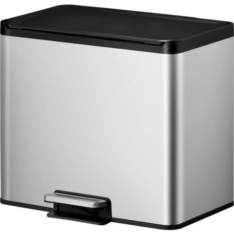 EKO Essential Recycling Prullenbak - 3x 9 l - Mat RVS