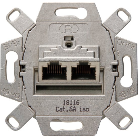 KOPP - UTP RJ45 Stopcontact - Wandcontactdoos - Inbouw - 2-voudig UTP CAT6