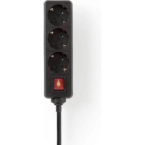 Nedis Stekkerdoos - Randaarde stekker / Type F (CEE 7/7) - 3-wegs - 1.50 m - 3680 W - 16 A - Soort aarding: Zijcontacten - 230 V AC 50/60 Hz - Hoek van stopcontact: 45 ° - H05VV-F 3G 1,5 mm²