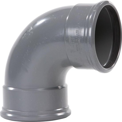 PVC Bocht 400mm 2x manchet SN4 45°