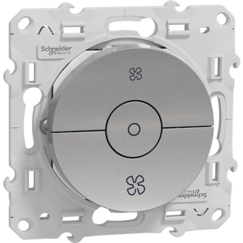 3 standen schakelaar - Aluminium - Odace - Schneider Electric - S530243