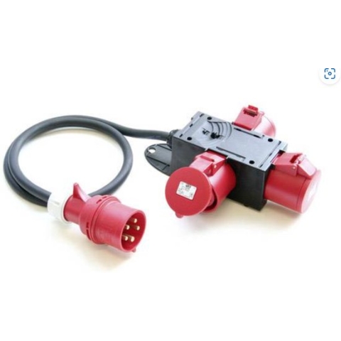 PCE CEE spruitstuk compacte verdeler met voedingskabel 1,5m H07RN-F 5G6,0 qmm 32A 953.0113 400 V 32 A