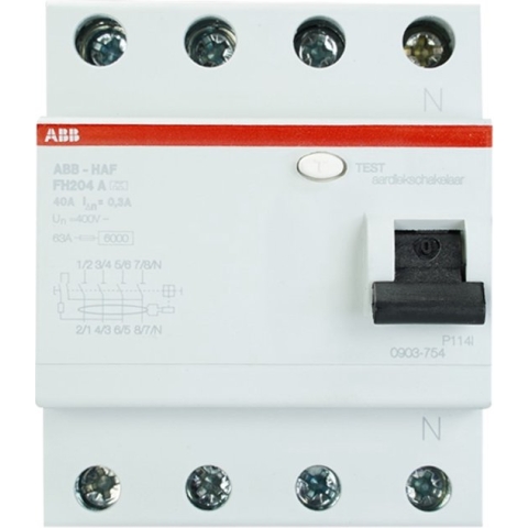 ABB aardlekschakelaar 4-polig 40A 300mA type A (180585)