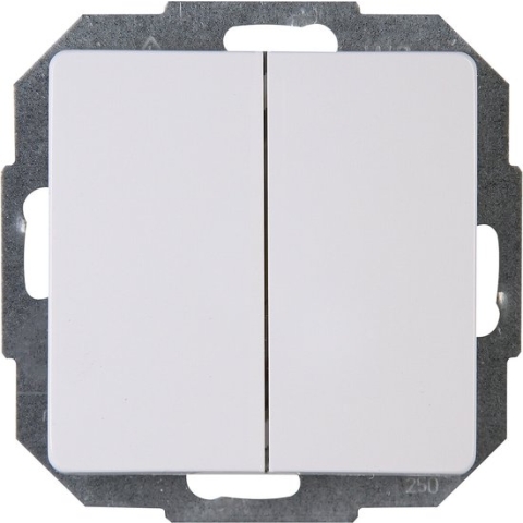 Kopp Paris Serieschakelaar - Dubbel Knops - 230 Volt - Arctic Wit