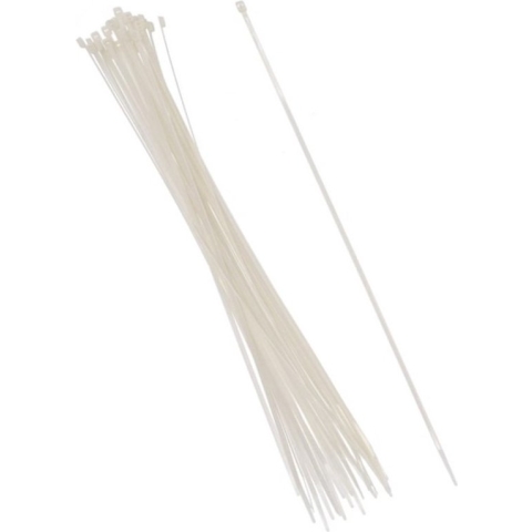 30x stuks Kabelbinders tie-wraps in het wit van 37 cm gemaakt van kunststof - 4.8 mm breed - snoeren bindmateriaal