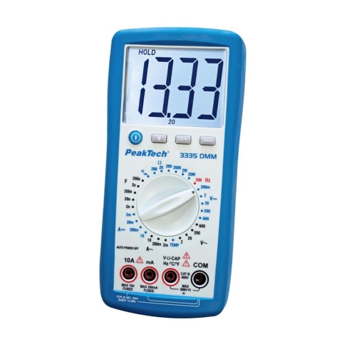 Peaktech 3335 - multimeter - 600V AC/DC - 10A AC/DC - manueel bereik - CAT III 600V