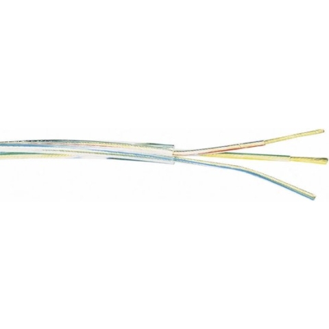 Huishoudsnoer 3x0.75mm² - rond - transparant - 100 meter