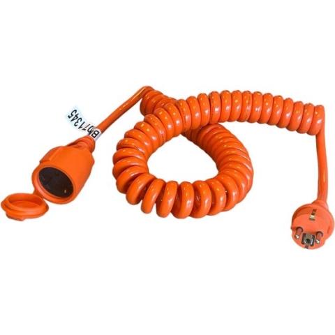 AS Schwabe 70415 Stroom Verlengkabel 16 A Oranje, Zwart 5.00 m Spiraalkabel