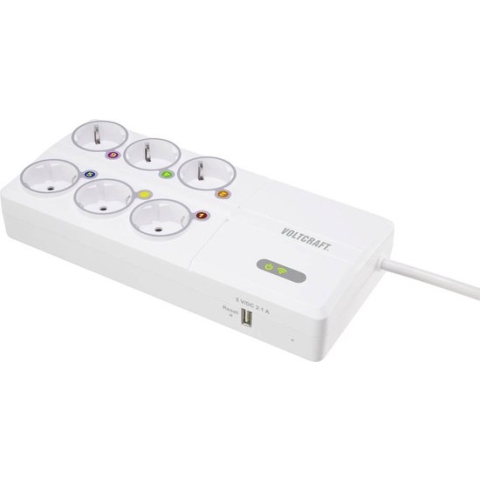 VOLTCRAFT SEM8500 Energiekostenmeter Incl. radiografische stekkerdozen, Gegevensexport, Datalogger, Kostenprognose, Ins