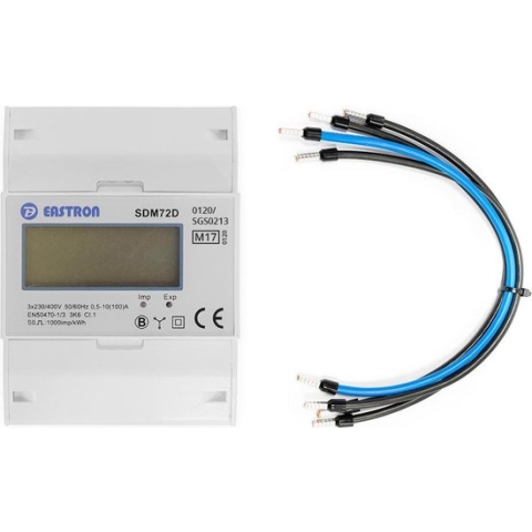 SDM72D Modbus MID - 3 Fase kWh meter met Modbus RS485 (MID gekeurd) met Aansluit Kabelset