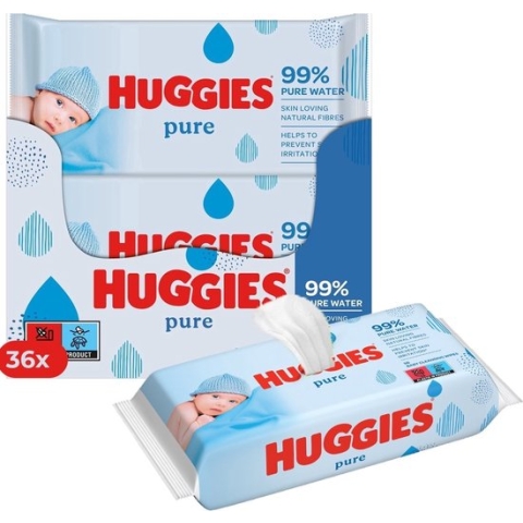Huggies - Pure - Billendoekjes - 2016 babydoekjes - 36 x 56