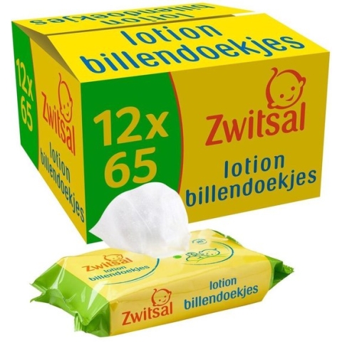 Zwitsal - Billendoekjes Lotion - 12 x 65 - 780 babydoekjes
