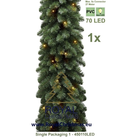 Royal Christmas - Guirlande met 70 warm LED lampjes geïntegreerd - Lengte 540 cm - 400 Takken - extra vol