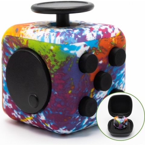 Fidget Cube "Graffiti" Met Beschermhoes - Fidget - Fidget Toys - Sinterklaas Cadeautjes - Schoencadeautjes - Sint - Kerstcadeau - Speelgoed Meisjes & Jongens - 8 Jaar - 9 Jaar - 10 Jaar - Anti Stress Speelgoed - Fidgets
